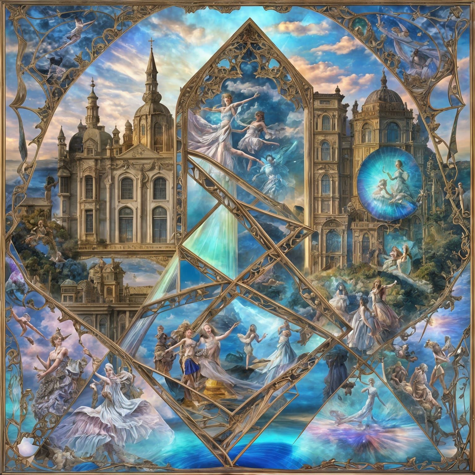 Baroque Dreamscape with Dancing Androgynes