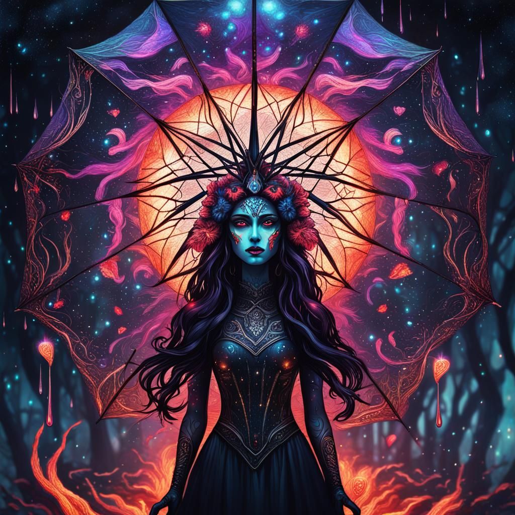 Goddess of Galaxy with Fire Eyes