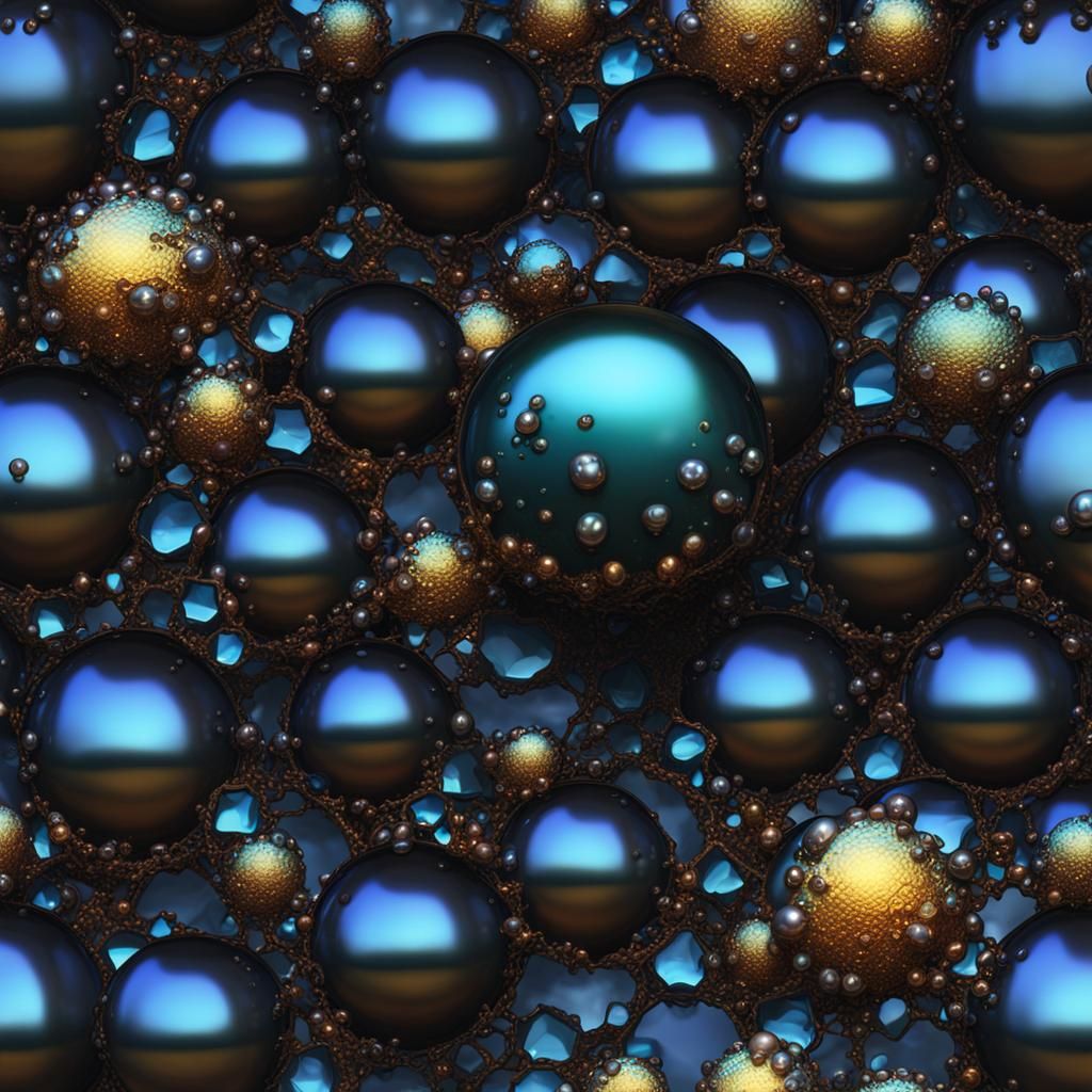 Abstract Cracked Pearls and Diamonds: Detailed Matte Paintin...