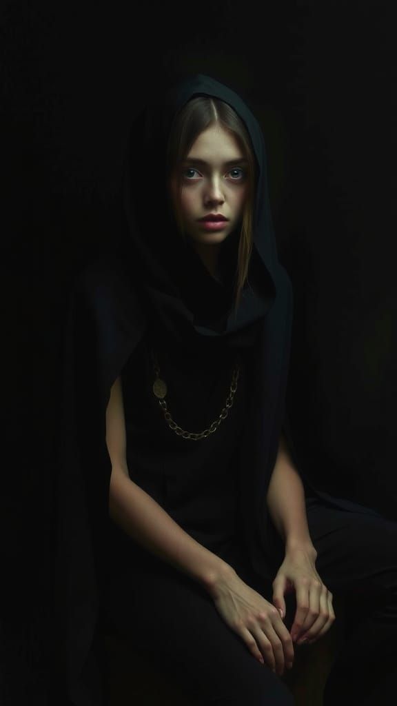 Eerie Encounter in the Dark: A Beksiński-Inspired Vision