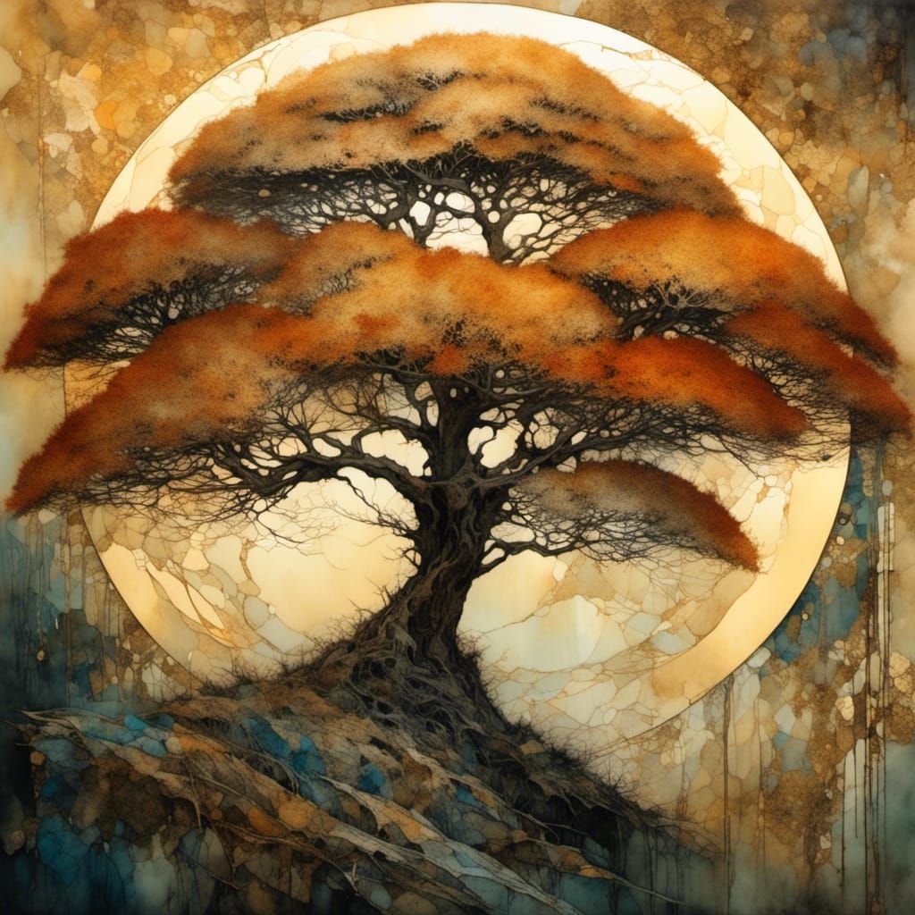 Intricate First Frost in Stained Glass Style