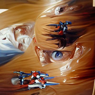 Shinji, Gendo, Asuka, Rei: Faces in Oil Painting