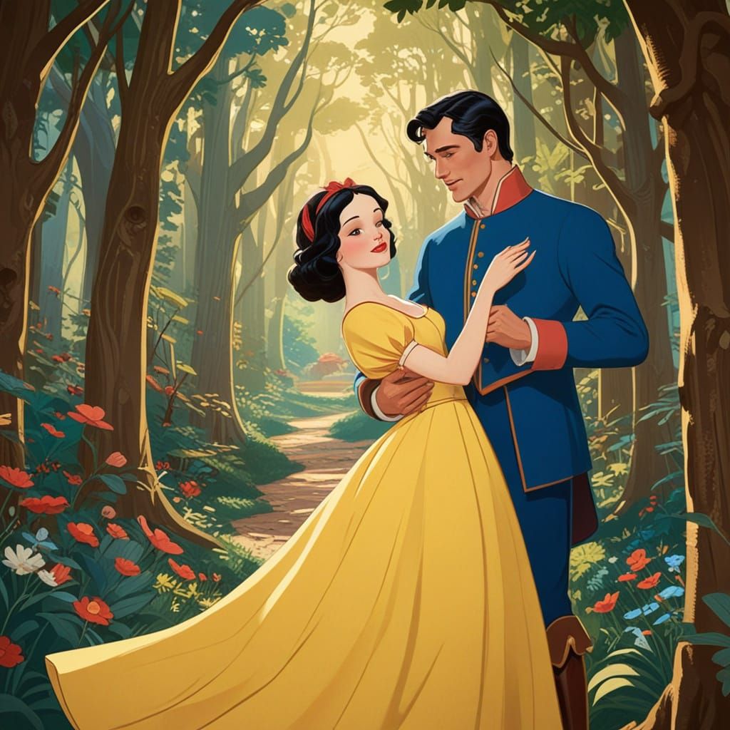 Disney-Inspired Fairytale Couple in Enchanted Forest