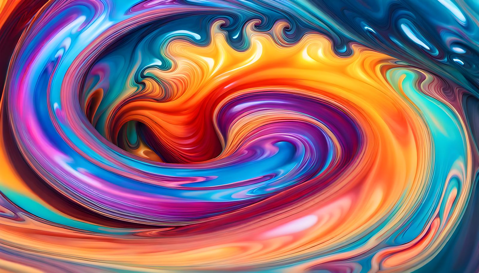Vibrant 3D Maelstrom of Magnetic Waves in Oil Paint