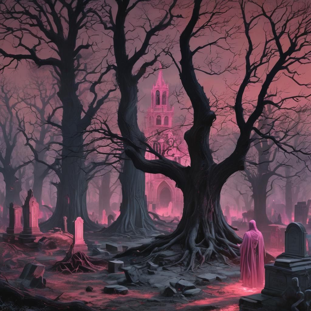 Horror Castle with Demons in Gustave Doré Style