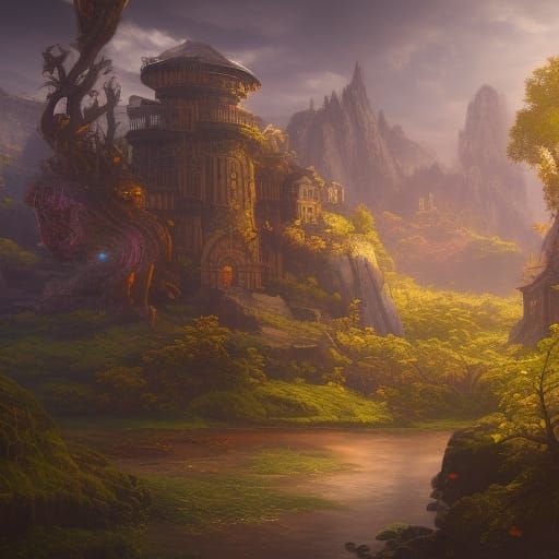 Fantastical Matte Painting in Deep Color