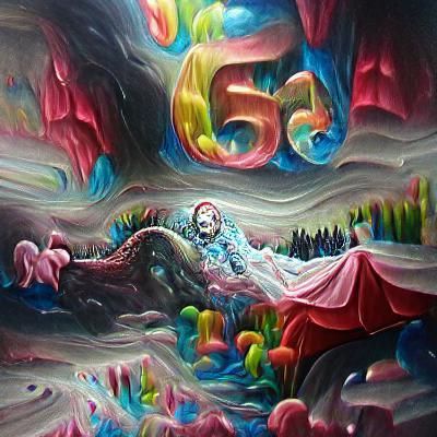 Astral Cosmic Illustration in Surreal Mixed Media