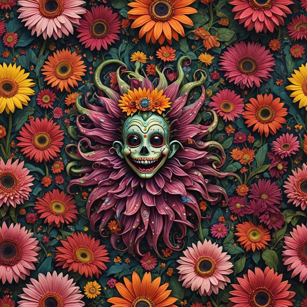 Goddess Vishnu Glitchcore Horror Fusion