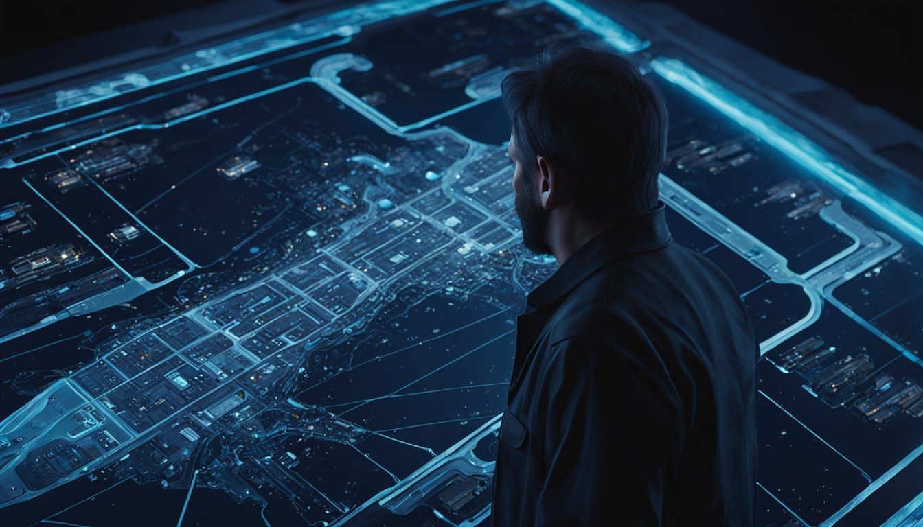 Engineer Studies Star Cruiser Map in Sci-Fi Style