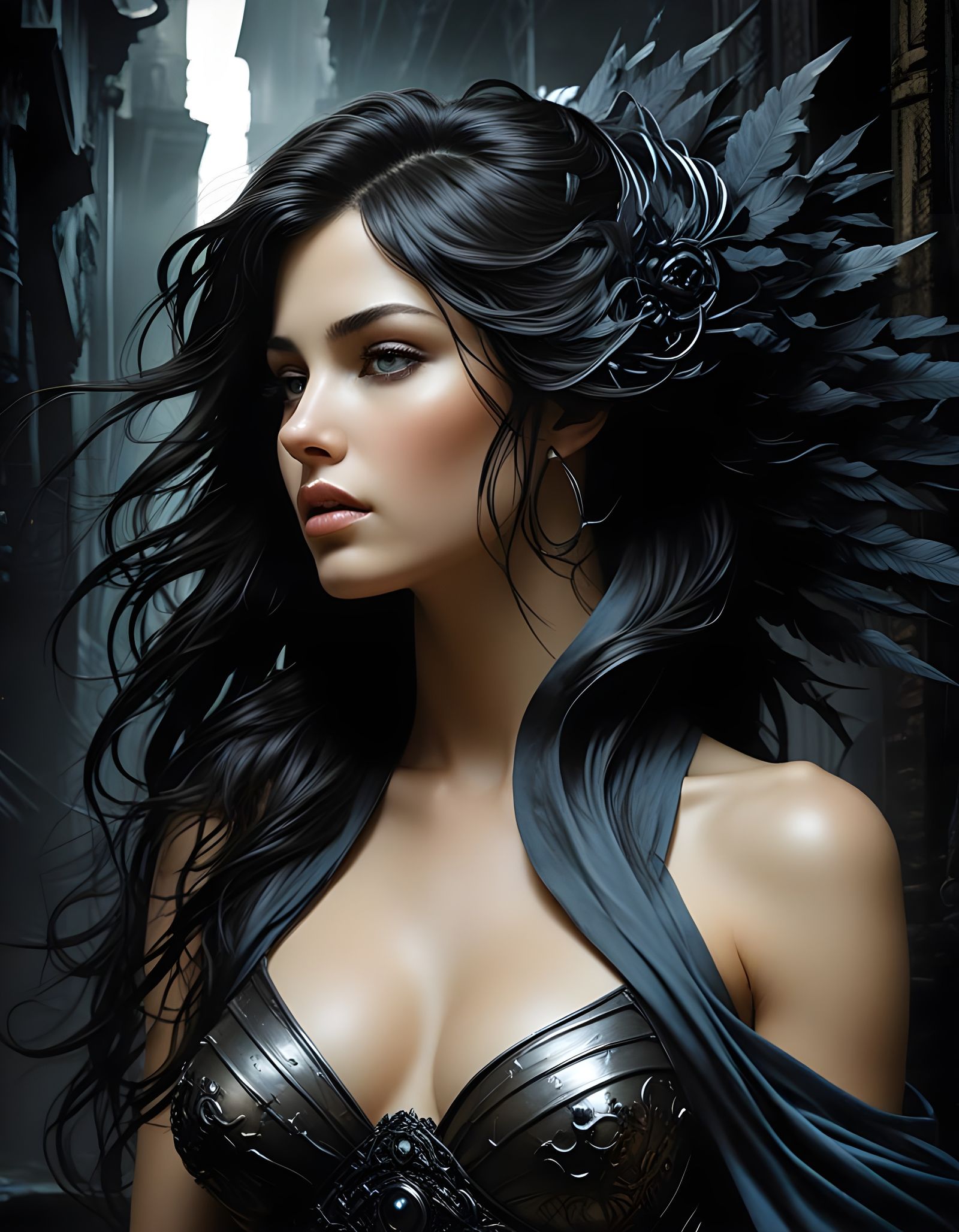 Mysterious Norse Goddess with Ethereal Beauty