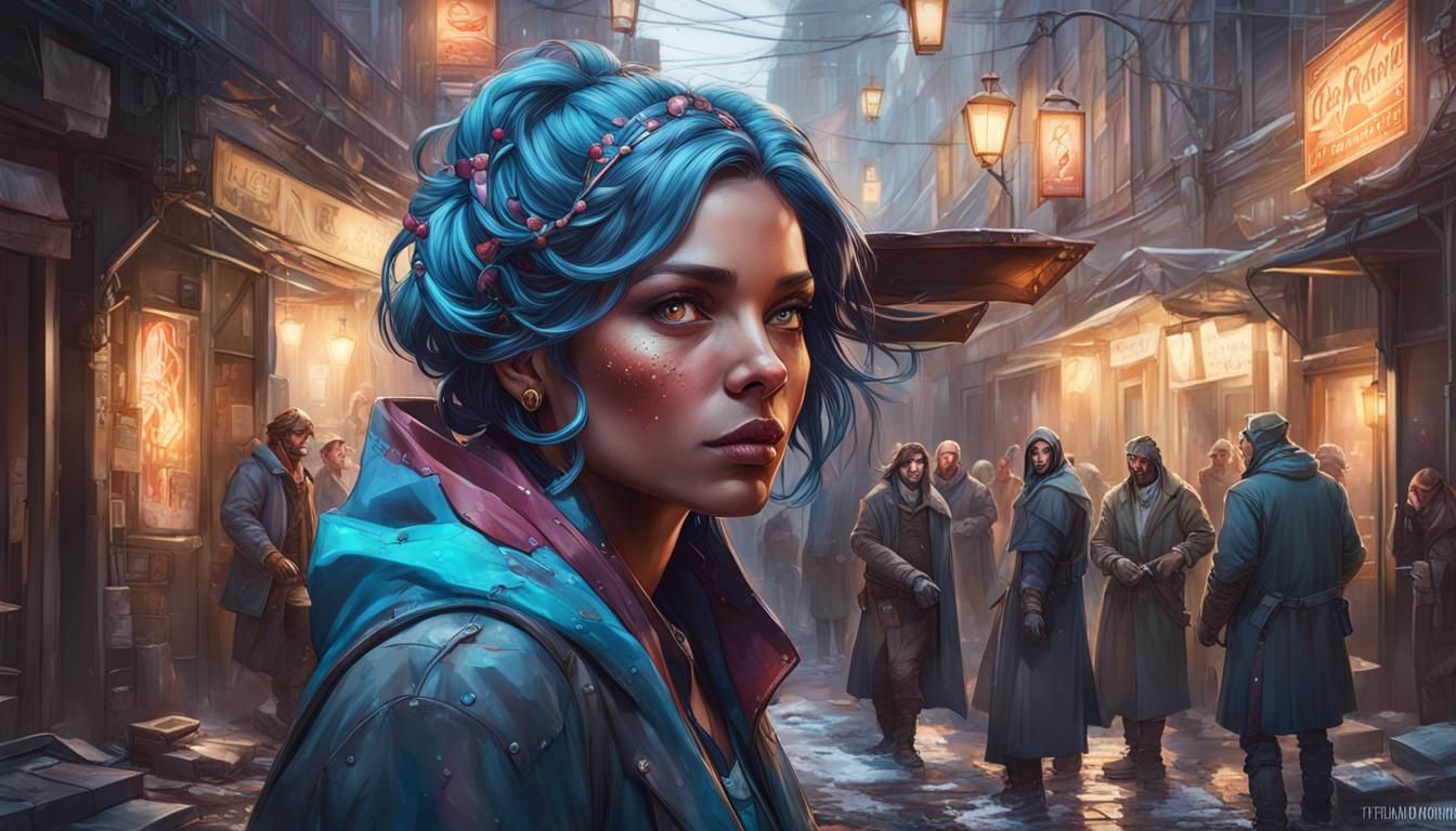 Intricate Portrait of Secret Meeting in Alleyway