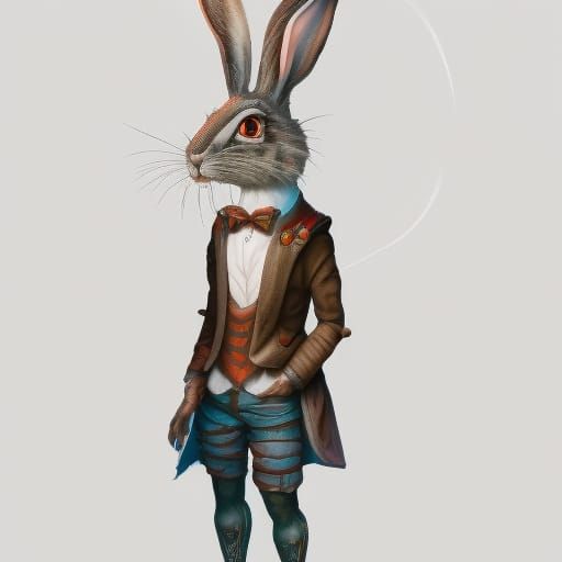 Hipster Hare Detailed Matte Painting