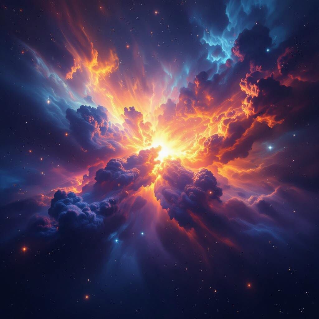 Spectacular Supernova Exploding in Deep Space