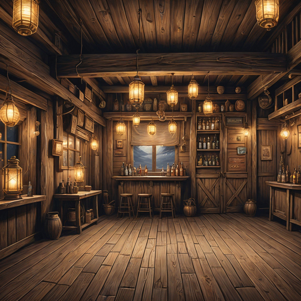 Cyber Western Saloon Scene with Cowboys and Aliens