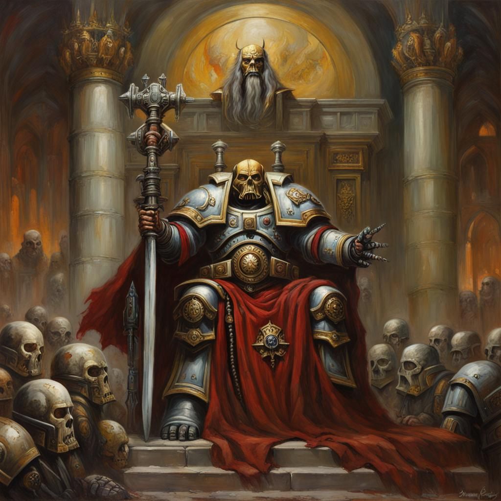 God Emperor of Mankind: Oil Painting