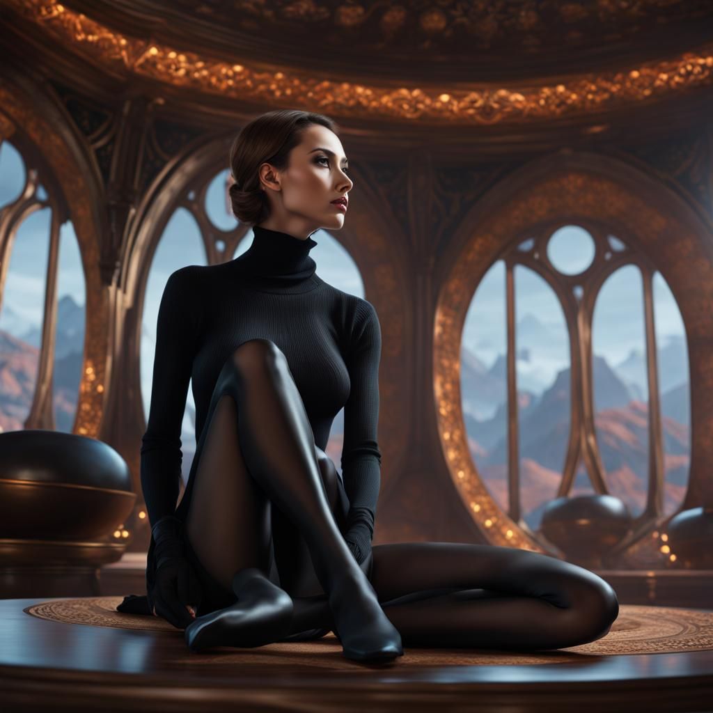 Woman in Pantyhose: Detailed Digital Art