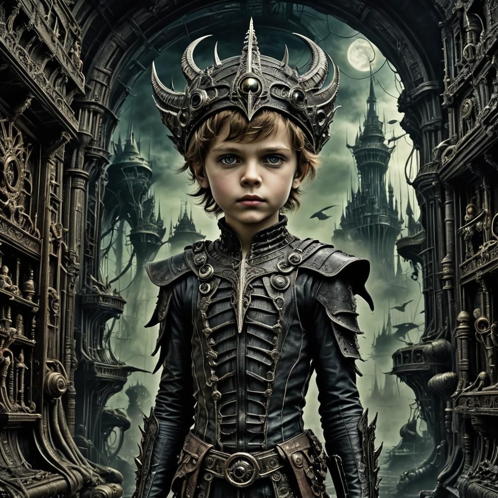 Peter Pan in H.R. Giger's Biomechanical Style