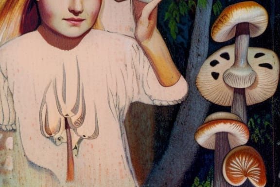 Mushrooms in her hands