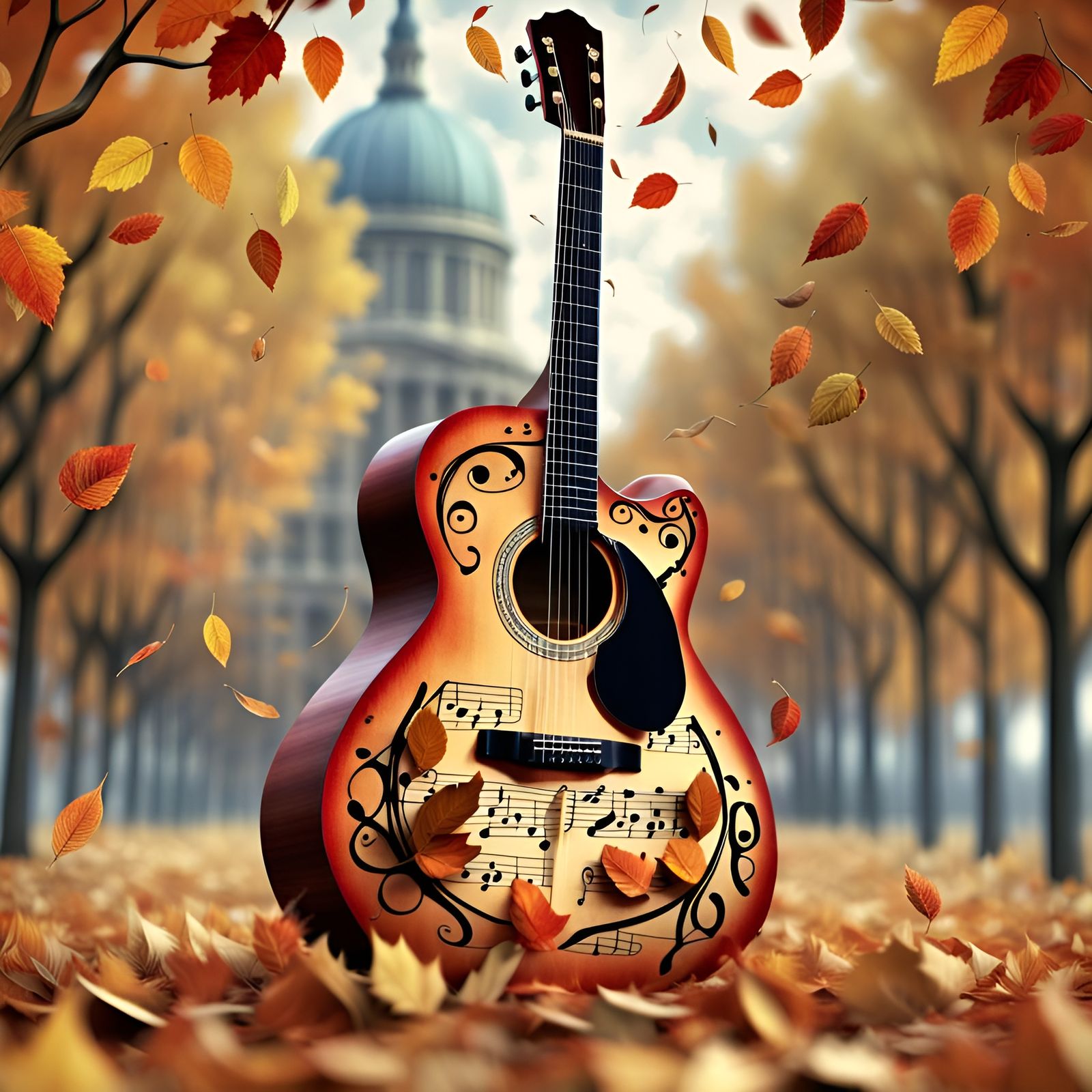 A classic guitar, Autumn leafs