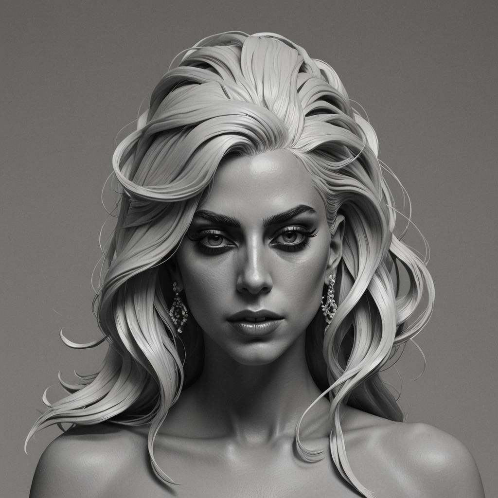 Lady Gaga: 3D Render Artstation Portrait