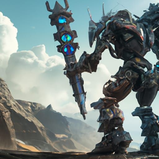 Malfunctioning Warforged Warrior on Mountain Pass