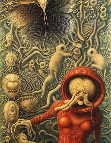 Surreal Figure Walking in Space: A Dreamlike Vision