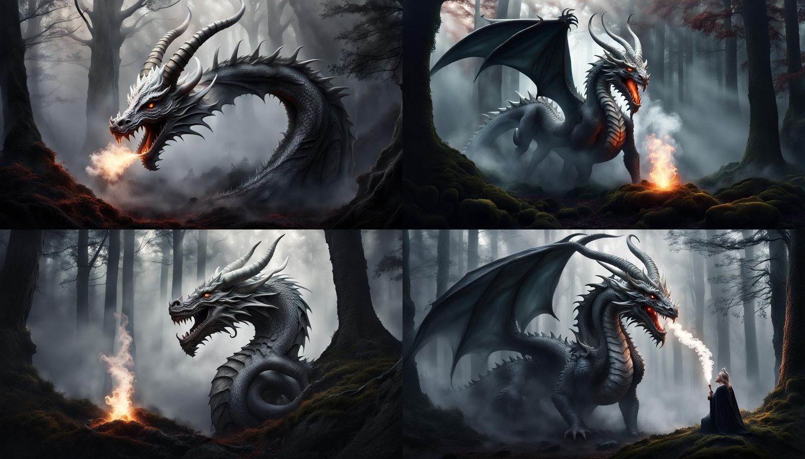 Horned Dragon's Breath in Dark Celtic Forest