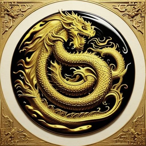 Chinese Emperor in Dragon Robe, Surreal Art