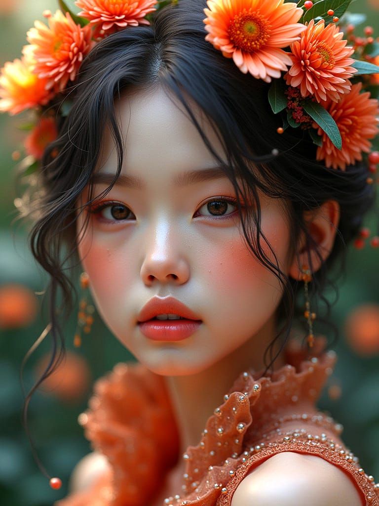 Hyperdetailed Portrait with Glowing Details