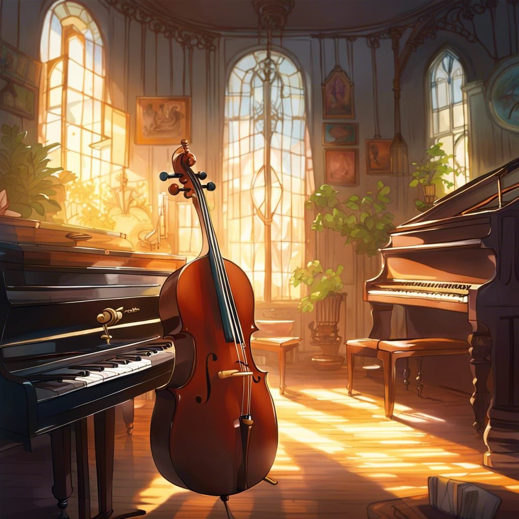 Musical Instruments in Anime Style