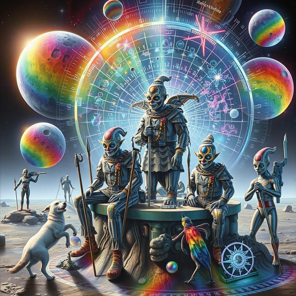 Holographic Space Clowns Terraforming Asteroid