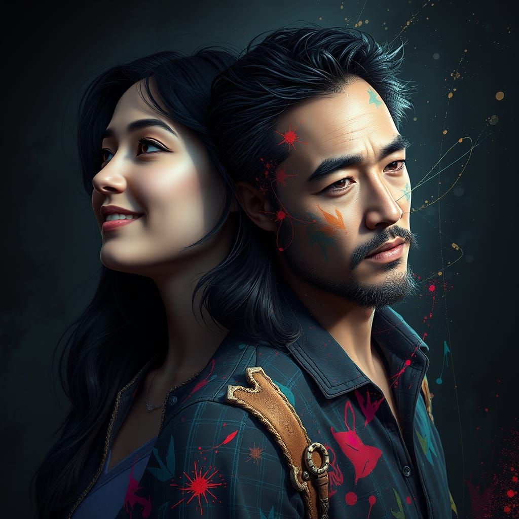 Family Love Portrait in Hyperdetailed Style