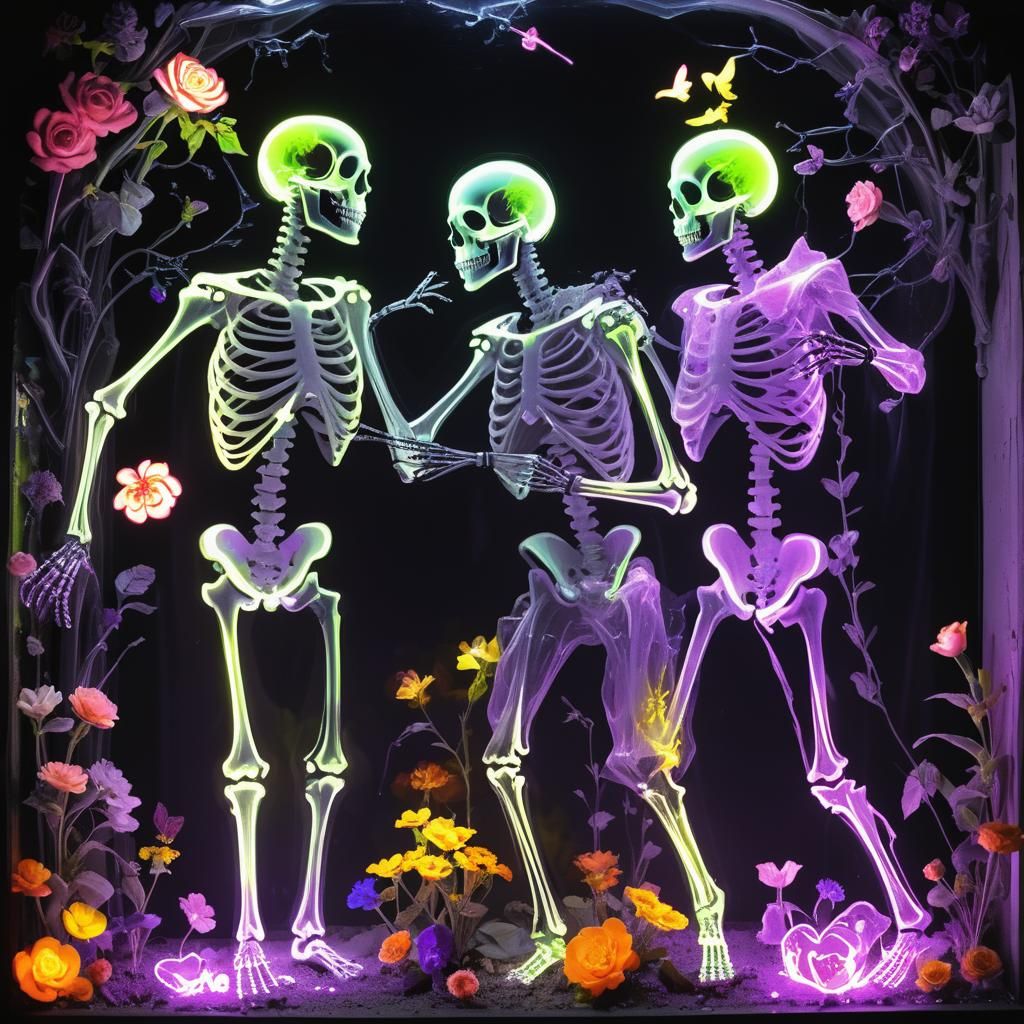 Dancing Skeletons in a Cardiograffiti Blacklight Dream