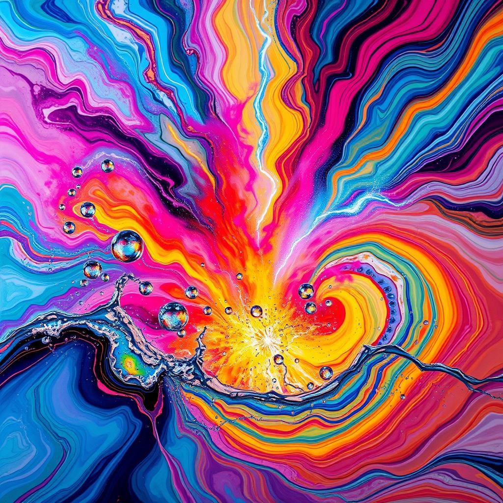 Explosion of Light and Water in a Biomechanical Style