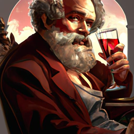 Karl Marx Portrait in Hyperdetailed Digital Art Style
