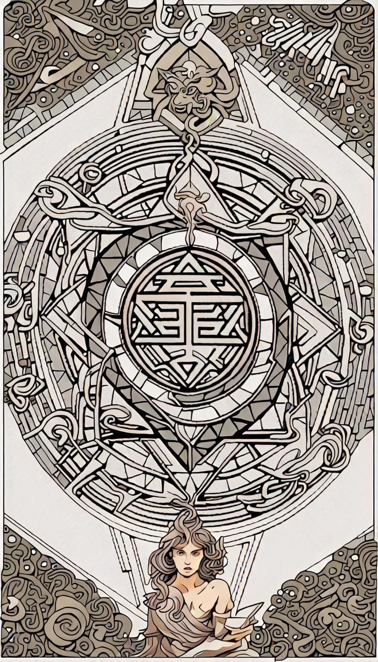 Sacred Geometry Zentangle in 3D with Bold Line Art