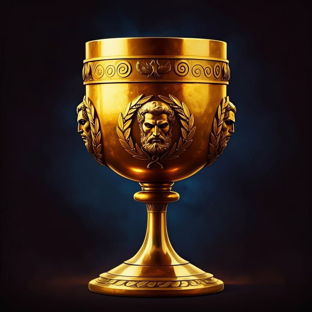 Greek Mythology Chalice in Comic Art Style