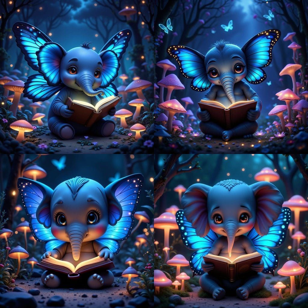 Fantasy Garden: Elephant Reading Book with Butterfly Wings