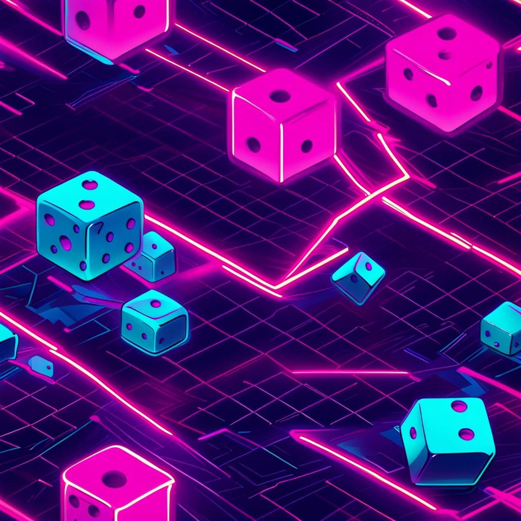 Synthwave Tumbling Dice