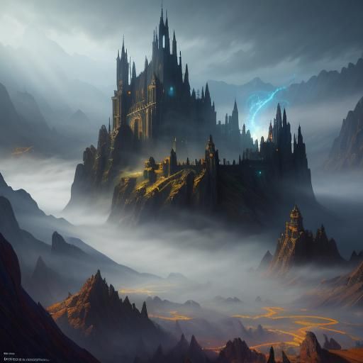 Fantastical Scene in Radiant Light, Matte Painting