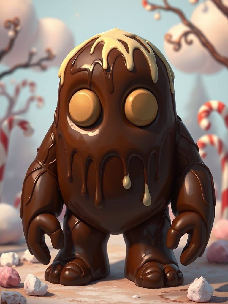Friendly Chocolate Golem in Candy Land