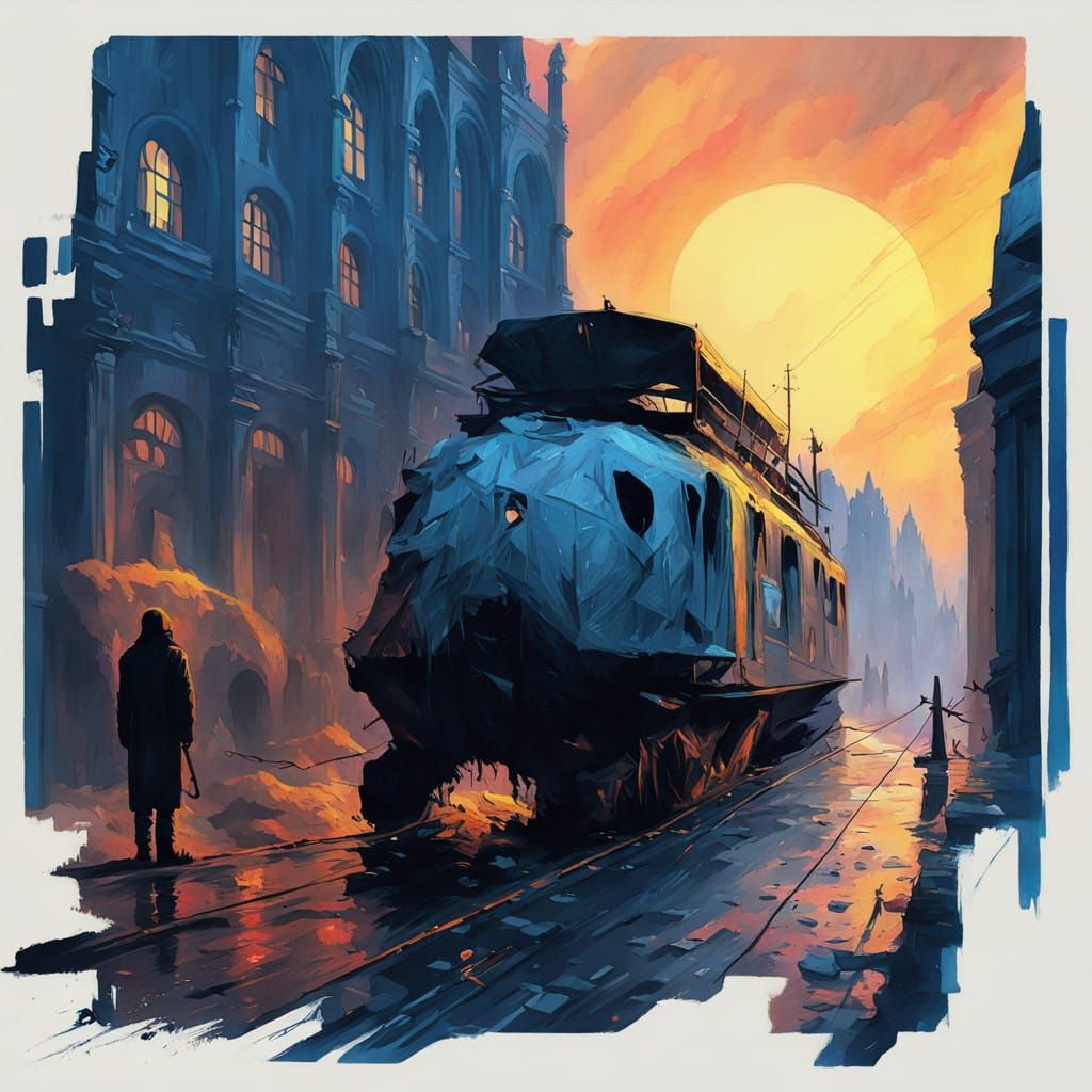 Neo-Impressionist Watercolor Saint King St. Vaclav