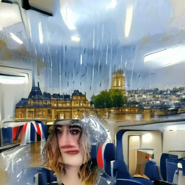 Paris Train to London Rain: Digital Painting