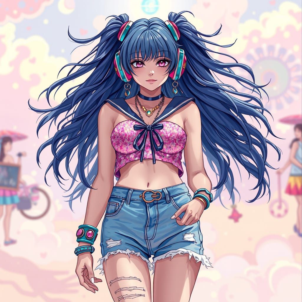 Sailor Saturn in Futuristic Coachella Chic