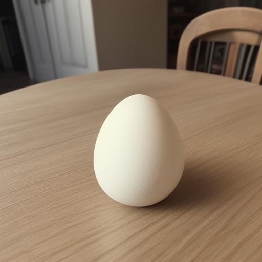 Single Egg Still Life on Table