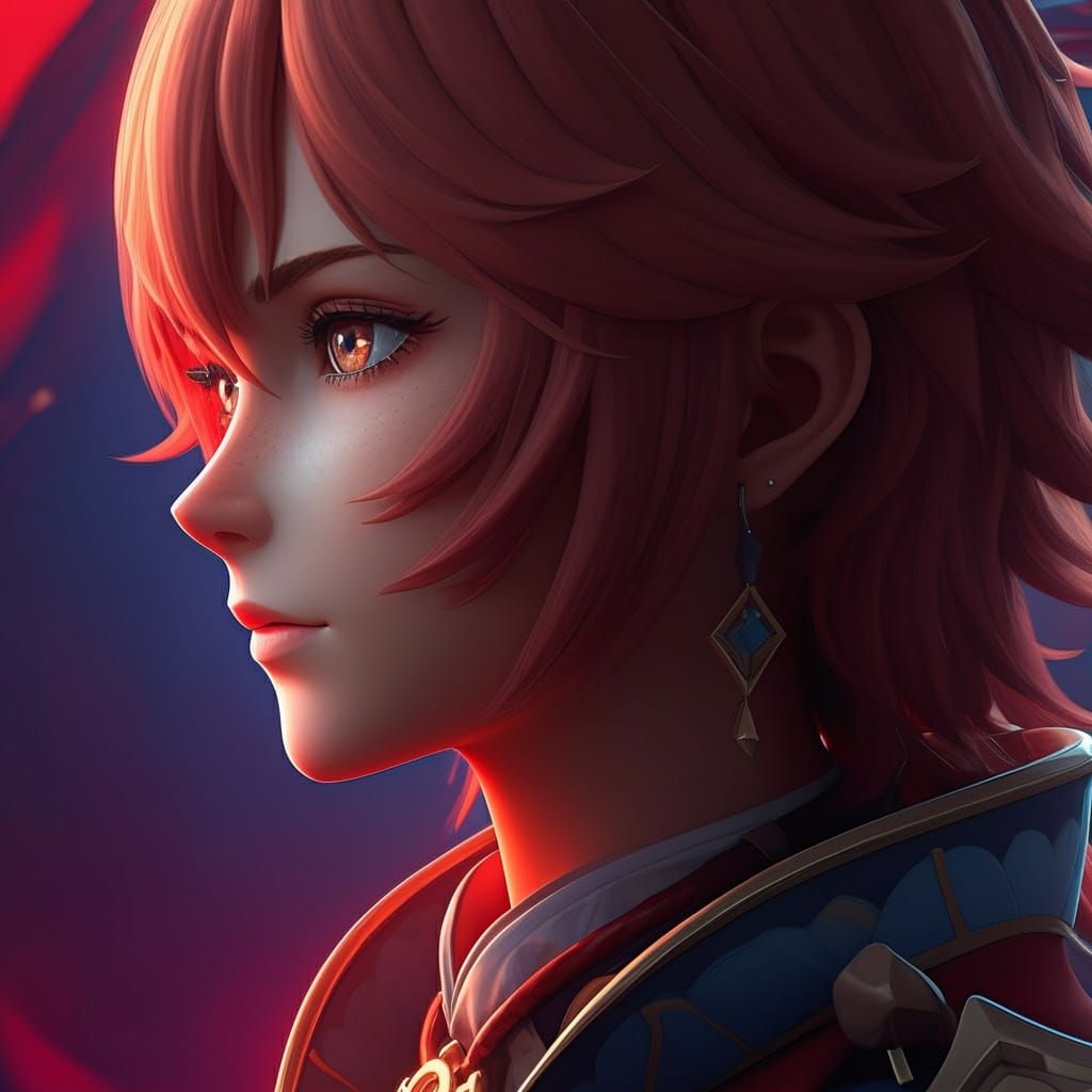 Breathtaking Anime Portrait in Cyberpunk Aesthetic