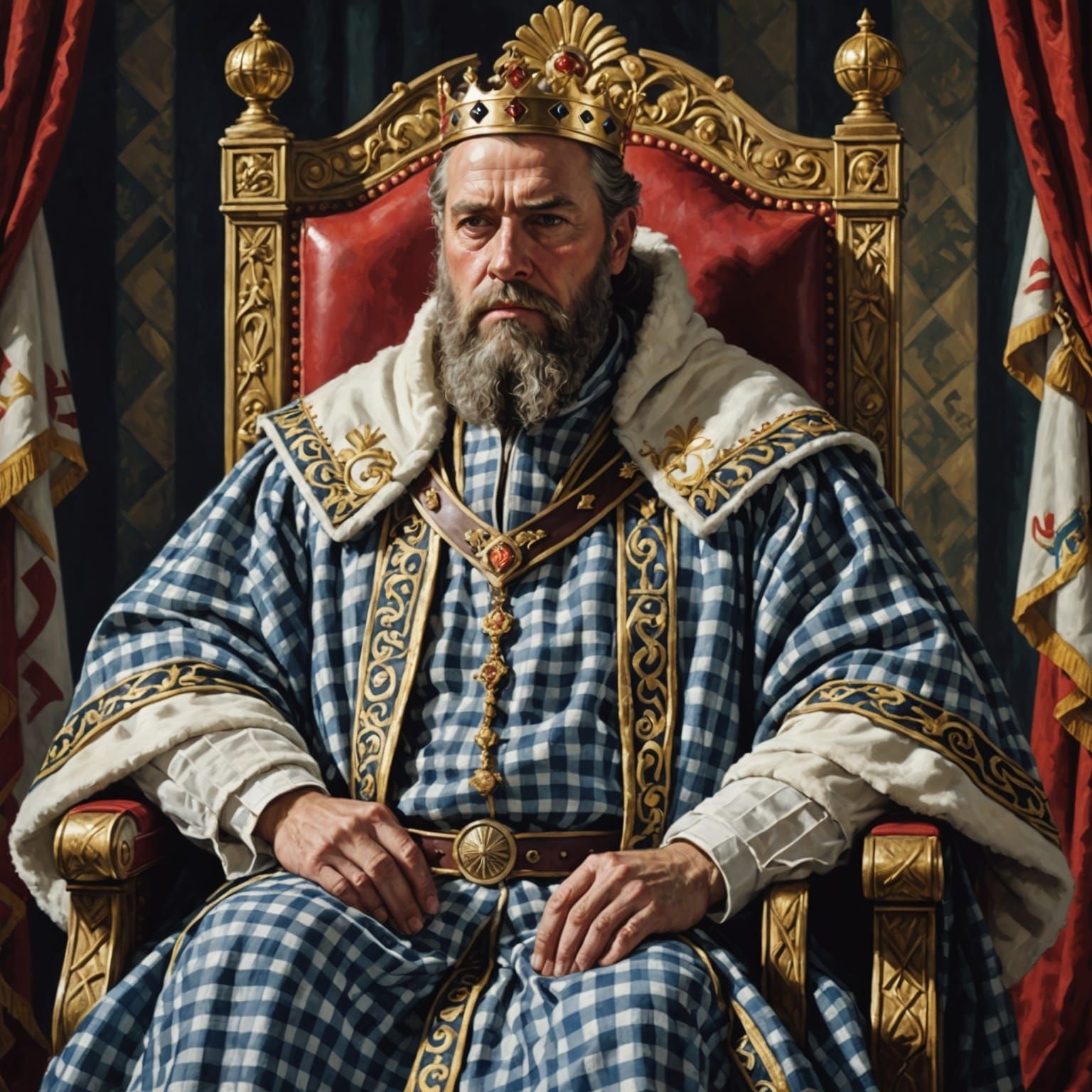 Majestic Gingham King in Regal Splendor