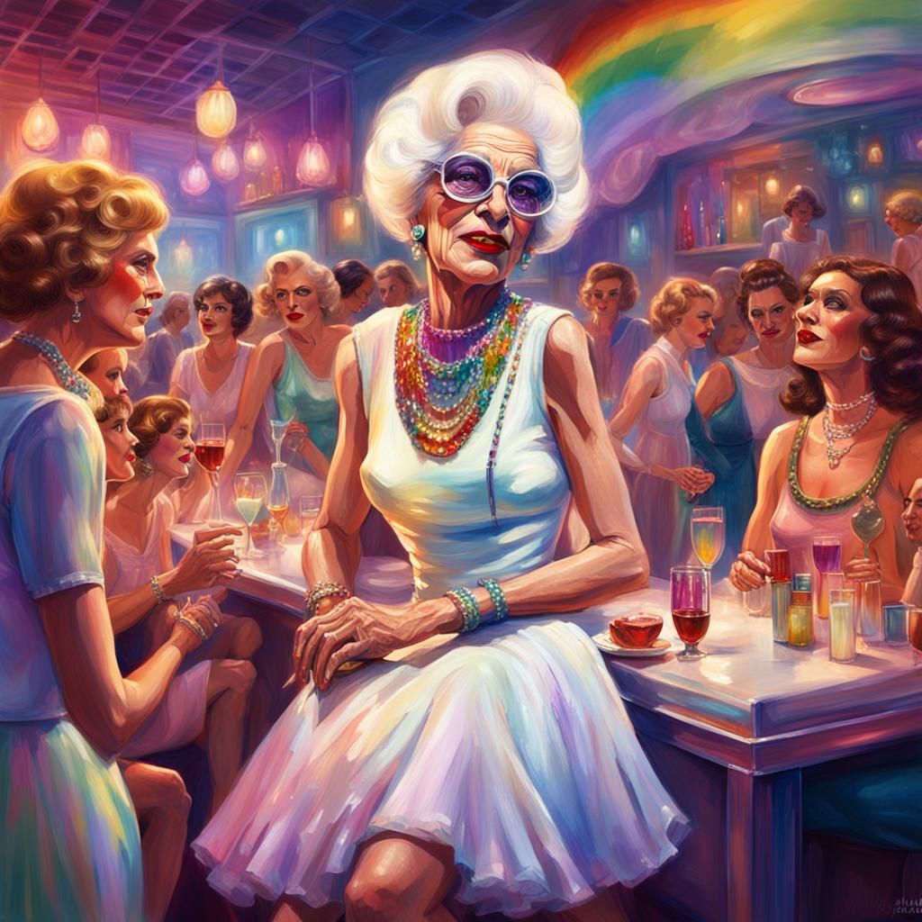 Extravagant Transvestite Nightlife in Digital Art Style