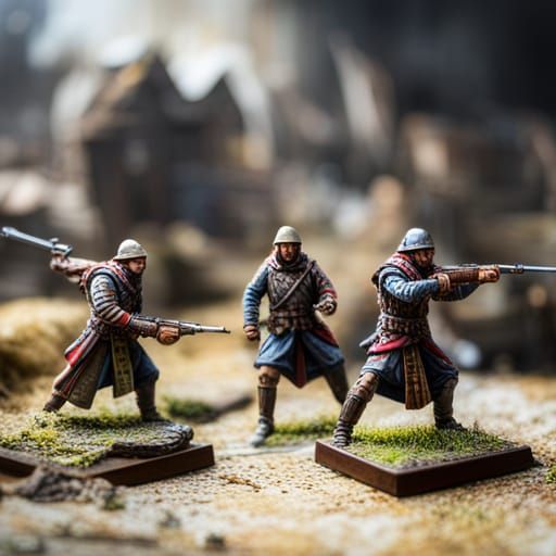 Ornate Miniature Soldiers at War in Rich Colors