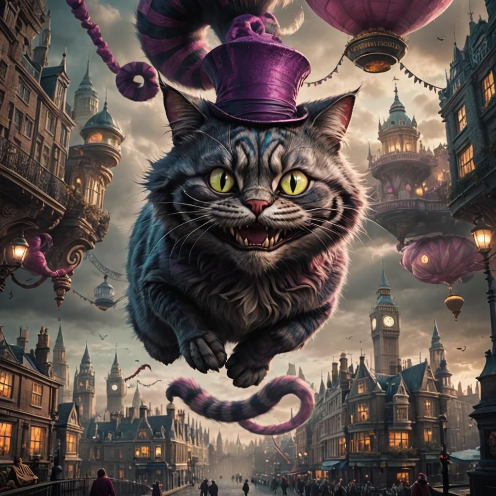 Cheshire Cat in London Wonderland: Digital Matte Painting